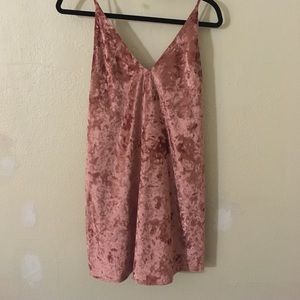 Rose pink velvet dress